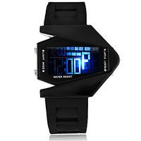 mens fashion watch digital watch digital silicone band black white blu ...