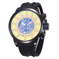 mens fashion watch mechanical watch automatic self winding silicone ba ...