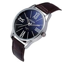 mens quartz casual fashion watch leather belt classic business round a ...