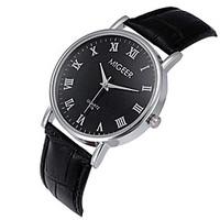 Men\'s Quartz Casual Fashion Watch Leather Belt Simple Classic Business Round Alloy Dial Watch Cool Watch Unique Watch