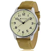 Men\'s Fashion Watch Quartz Water Resistant / Water Proof Leather Band Casual Khaki