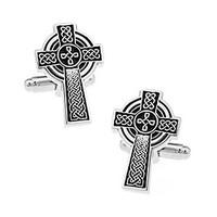 mens fashion cross style silver alloy french shirt cufflinks 1 pair