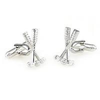 mens fashion golf style silver alloy french shirt cufflinks 1 pair