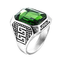 Men\'s Ring Emerald Unique Design Euramerican Fashion Zircon Emerald Alloy Jewelry Jewelry 147 Wedding Special Occasion Anniversary