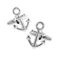 mens fashion anchor style silver alloy french shirt cufflinks 1 pair