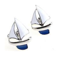 Men\'s Fashion Sailing Style Silver Alloy French Shirt Cufflinks (1-Pair) Christmas Gifts