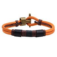 Men\'s Leather Bracelet Fashion Vintage Punk Hip-Hop Rock Leather Casual Unqiue Cool Geometric Jewelry For Sport Outdoor Dailywear