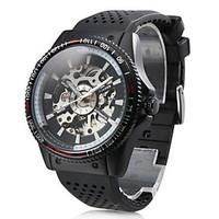 Men\'s Auto-Mechanical Hollow Dial Rubber Band Watch Wrist Watch Cool Watch Unique Watch