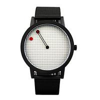 Men\'s Fashion Watch Quartz / Leather Band Casual Black White