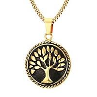 Men\'s Pendant Necklaces Jewelry Party/Birthday/Daily/Casual Fashion Gold Plated Stainless Steel Golden 1pc Gift