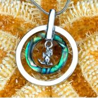 Metal Double Circle Frog Necklace