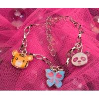 Metal Panda Tiger Butterfly Charm Bracelet