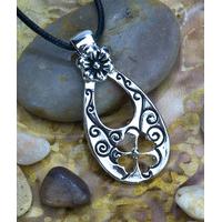 Metal Tear Shaped Clover Necklace