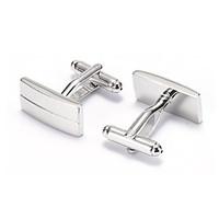 Men\'s Simple Silver Alloy French Shirt Cufflinks (1-Pair)