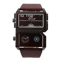 Men\'s Rectangle Military Fashion Design Leather Band Quartz Watch Wrist Watch Cool Watch Unique Watch
