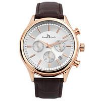 mens fashion watch quartz leather band blue