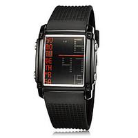 Men\'s Multi-Functional Digital Dial Rubber Band Wrist Watch Cool Watch Unique Watch