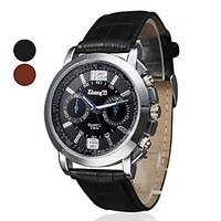Men\'s Business Style PU Leather Band Quartz Wrist Watch (Assorted Colors) Cool Watch Unique Watch