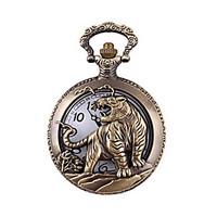 mens pocket watch quartz alloy band bronze