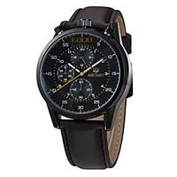 MEGIR Men\'s Sport Watch Military Watch Dress Watch Fashion Watch Wrist watch Calendar Quartz Digital Genuine Leather BandVintage Charm