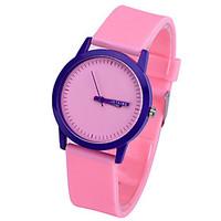Men\'s Women\'s Unisex Fashion Watch Quartz Silicone Band Green Pink Strap Watch