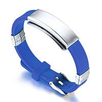Men\'s ID Bracelets 316L Stainless Steel Fashion Hip-Hop Rock Silicone Titanium Steel Circle Round Jewelry For Birthday Gift Sports Christmas Gifts