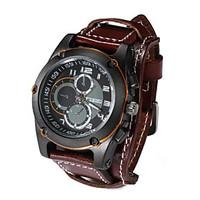 Men Genuine Leather Wide Band Watches Big Size Sports Calendar Watch Waterproof Vintage Wrist Watch(Assorted Colors) Cool Watch Unique Watch