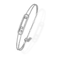 messika 18ct white gold move classique uno double pave bracelet