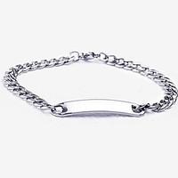 mens fashion personality titanium steel engraved words bracelets chris ...