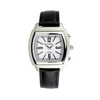 Men?s Talking Atomic Watch, Square Face Leather Strap