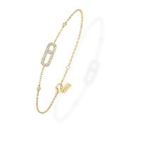 Messika 18ct Yellow Gold Move Classique Uno Pave Bracelet