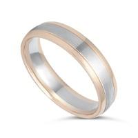 Men\'s 9ct rose gold and palladium 950 three row wedding ring