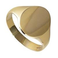 Men\'s 9ct gold oval signet ring