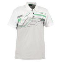 Merlin Golf Shirt -Platinum/White/Spring Green