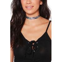 Metallic Snake Effect Choker - silver