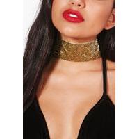 Metallic Glitter Choker - gold