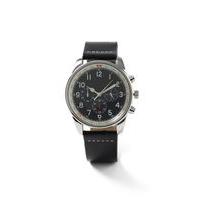 mens black leather watch black