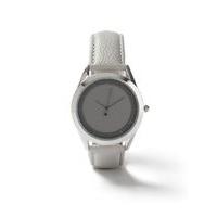 mens grey leather minimalist watch grey