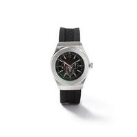 mens black rubberised watch black