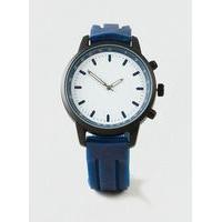 mens blue simple rubber watch blue