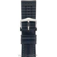 Mens Hirsch Stainless Steel James 120mm/80mm Leather/Caoutchouc Strap Size 22mm 0925002050-2-22