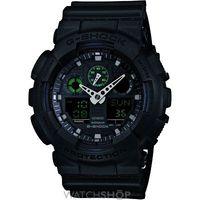 Mens Casio G-Shock Military Black Alarm Chronograph Watch GA-100MB-1AER
