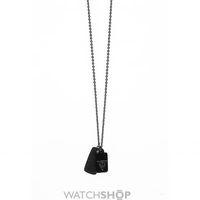 Mens Guess Black Ion-plated Steel Necklace UMN21507