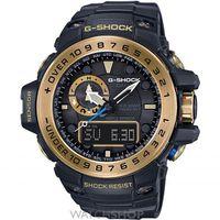 Mens Casio G-Shock Premium Gulfmaster Black x Gold Alarm Chronograph Radio Controlled Watch GWN-1000GB-1AER