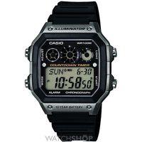 mens casio world time alarm chronograph watch ae 1300wh 8avef
