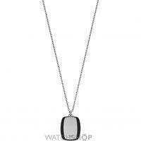 mens emporio armani stainless steel carbon stripe necklace egs2187040