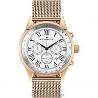 Mens Kennett Savro Gold White Milanese Chronograph Watch WSAVRGWHMIL