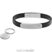 Mens Emporio Armani Stainless Steel Keyring Leather Bracelet Gift Set EGS2389040