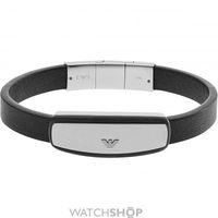 mens emporio armani stainless steel carbon stripe bracelet egs2186040