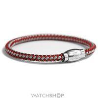 Mens Kennett Stainless Steel Red & Silver Mesh Bracelet KBSM621RS